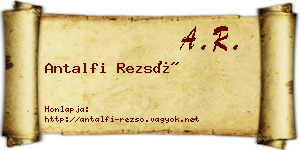 Antalfi Rezső névjegykártya